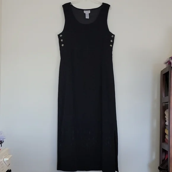 J.A. Studio Dresses | J. A. Studio Black Maxi Embroidered Jumper Dress S / M | Color: Black | Size: S | Gloriouspraise's Closet